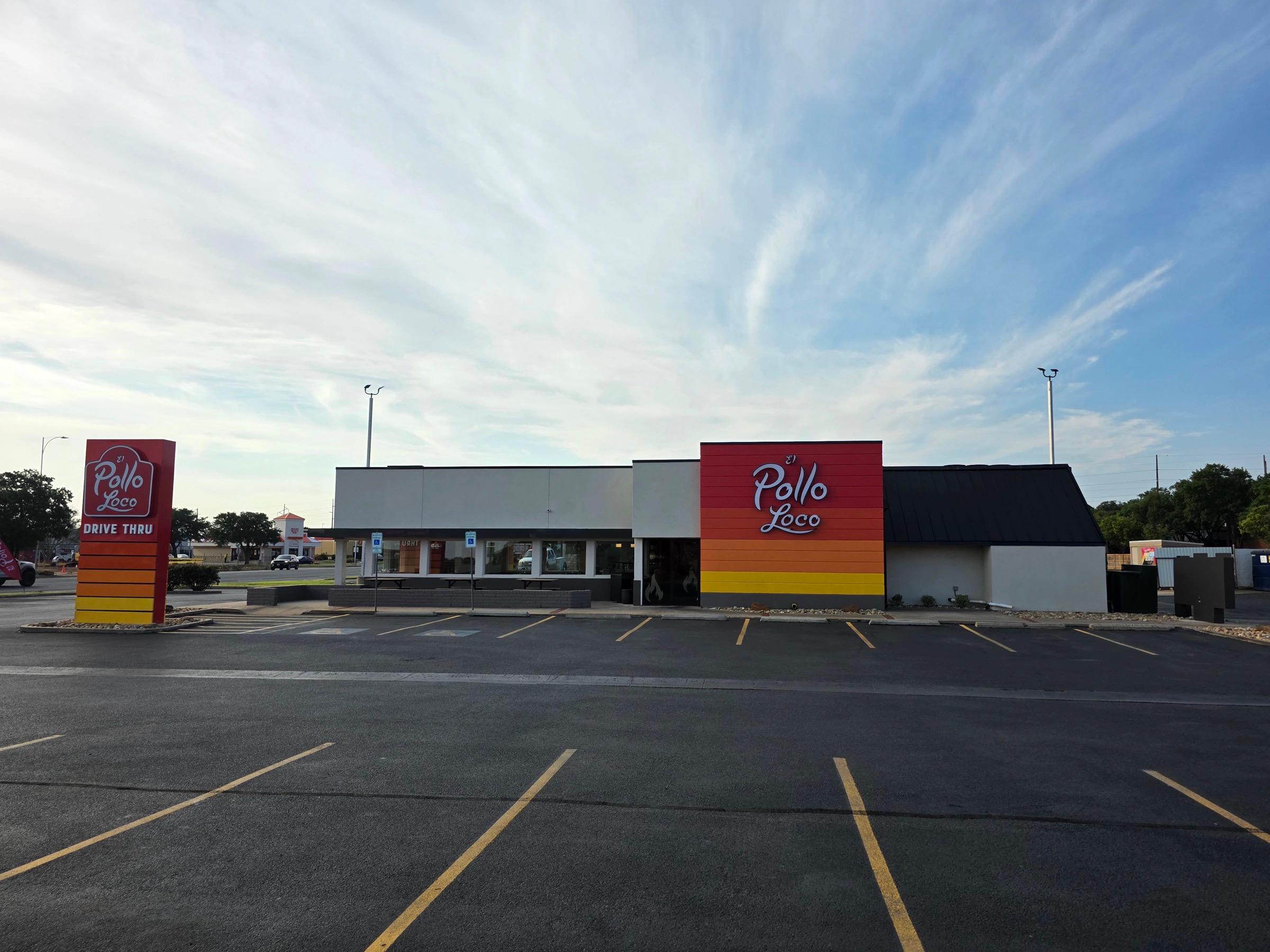 El Pollo Loco restaurant exterior commercial construction in Lubbock Texas